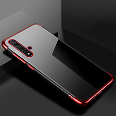Custodia Silicone Trasparente Ultra Sottile Cover Morbida S02 per Huawei Honor 20S Rosso