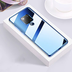 Custodia Silicone Trasparente Ultra Sottile Cover Morbida S02 per Huawei Mate 20 X 5G Blu