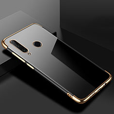 Custodia Silicone Trasparente Ultra Sottile Cover Morbida S02 per Huawei P Smart+ Plus (2019) Oro