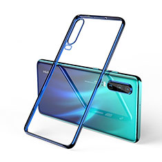 Custodia Silicone Trasparente Ultra Sottile Cover Morbida S02 per Huawei P30 Blu