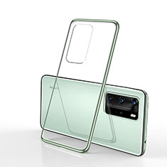 Custodia Silicone Trasparente Ultra Sottile Cover Morbida S02 per Huawei P40 Pro Verde