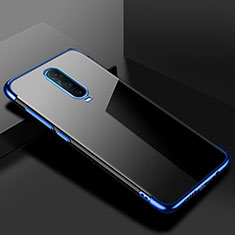 Custodia Silicone Trasparente Ultra Sottile Cover Morbida S02 per Oppo RX17 Pro Blu