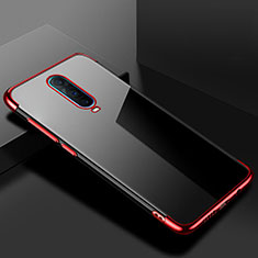 Custodia Silicone Trasparente Ultra Sottile Cover Morbida S02 per Oppo RX17 Pro Rosso