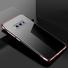 Custodia Silicone Trasparente Ultra Sottile Cover Morbida S02 per Samsung Galaxy S10e Oro Rosa