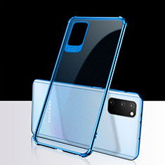 Custodia Silicone Trasparente Ultra Sottile Cover Morbida S02 per Samsung Galaxy S20 Blu