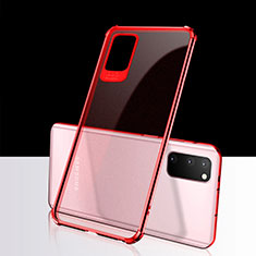 Custodia Silicone Trasparente Ultra Sottile Cover Morbida S02 per Samsung Galaxy S20 Rosso