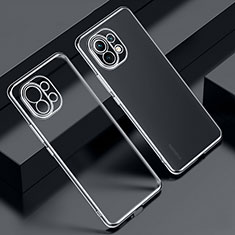 Custodia Silicone Trasparente Ultra Sottile Cover Morbida S02 per Xiaomi Mi 11 Lite 4G Nero