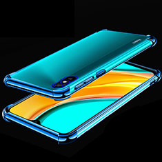 Custodia Silicone Trasparente Ultra Sottile Cover Morbida S02 per Xiaomi Redmi 9A Blu