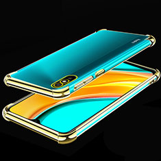 Custodia Silicone Trasparente Ultra Sottile Cover Morbida S02 per Xiaomi Redmi 9A Oro