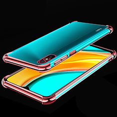 Custodia Silicone Trasparente Ultra Sottile Cover Morbida S02 per Xiaomi Redmi 9A Oro Rosa