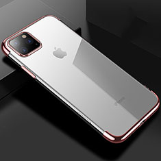Custodia Silicone Trasparente Ultra Sottile Cover Morbida S03 per Apple iPhone 11 Pro Max Oro Rosa