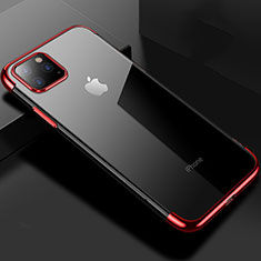 Custodia Silicone Trasparente Ultra Sottile Cover Morbida S03 per Apple iPhone 11 Pro Max Rosso