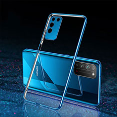 Custodia Silicone Trasparente Ultra Sottile Cover Morbida S03 per Huawei Honor X10 5G Blu