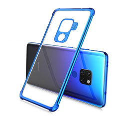 Custodia Silicone Trasparente Ultra Sottile Cover Morbida S03 per Huawei Mate 20 Blu