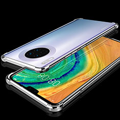 Custodia Silicone Trasparente Ultra Sottile Cover Morbida S03 per Huawei Mate 30E Pro 5G Argento