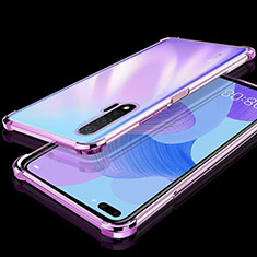 Custodia Silicone Trasparente Ultra Sottile Cover Morbida S03 per Huawei Nova 6 5G Viola