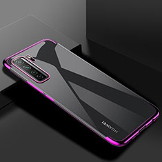 Custodia Silicone Trasparente Ultra Sottile Cover Morbida S03 per Huawei Nova 7 SE 5G Viola