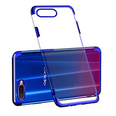 Custodia Silicone Trasparente Ultra Sottile Cover Morbida S03 per Oppo R15X Blu