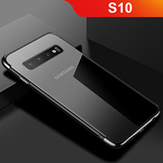 Custodia Silicone Trasparente Ultra Sottile Cover Morbida S03 per Samsung Galaxy S10 Nero