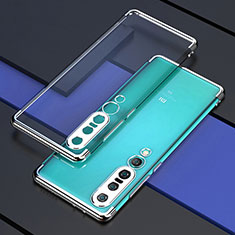 Custodia Silicone Trasparente Ultra Sottile Cover Morbida S03 per Xiaomi Mi 10 Pro Argento