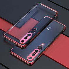 Custodia Silicone Trasparente Ultra Sottile Cover Morbida S03 per Xiaomi Mi 10 Pro Rosso
