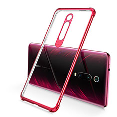 Custodia Silicone Trasparente Ultra Sottile Cover Morbida S03 per Xiaomi Mi 9T Rosso