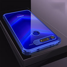 Custodia Silicone Trasparente Ultra Sottile Cover Morbida S04 per Huawei Honor V20 Blu