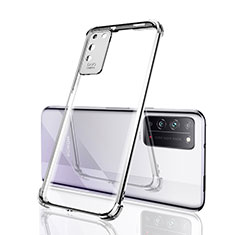 Custodia Silicone Trasparente Ultra Sottile Cover Morbida S04 per Huawei Honor X10 5G Argento