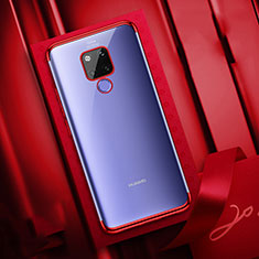 Custodia Silicone Trasparente Ultra Sottile Cover Morbida S04 per Huawei Mate 20 X 5G Rosso