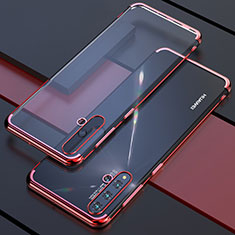 Custodia Silicone Trasparente Ultra Sottile Cover Morbida S04 per Huawei Nova 5 Pro Rosso