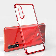 Custodia Silicone Trasparente Ultra Sottile Cover Morbida S04 per Huawei Nova 6 Rosso