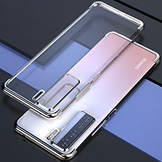 Custodia Silicone Trasparente Ultra Sottile Cover Morbida S04 per Huawei Nova 7 SE 5G Argento