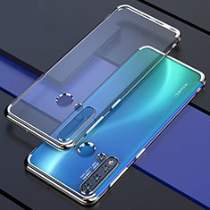 Custodia Silicone Trasparente Ultra Sottile Cover Morbida S04 per Huawei P20 Lite (2019) Argento
