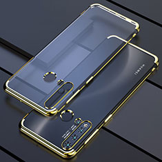 Custodia Silicone Trasparente Ultra Sottile Cover Morbida S04 per Huawei P20 Lite (2019) Oro