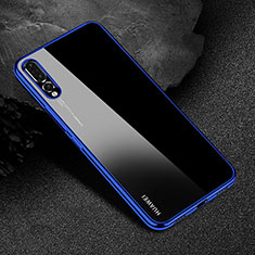 Custodia Silicone Trasparente Ultra Sottile Cover Morbida S04 per Huawei P20 Pro Blu