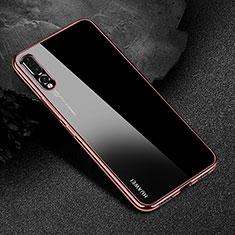 Custodia Silicone Trasparente Ultra Sottile Cover Morbida S04 per Huawei P20 Pro Rosso