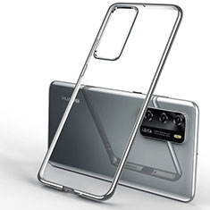 Custodia Silicone Trasparente Ultra Sottile Cover Morbida S04 per Huawei P40 Argento