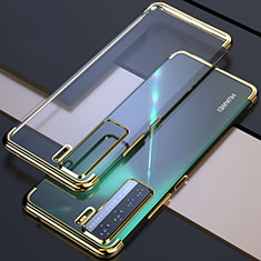 Custodia Silicone Trasparente Ultra Sottile Cover Morbida S04 per Huawei P40 Lite 5G Oro