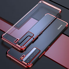 Custodia Silicone Trasparente Ultra Sottile Cover Morbida S04 per Huawei P40 Lite 5G Rosso