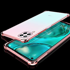 Custodia Silicone Trasparente Ultra Sottile Cover Morbida S04 per Huawei P40 Lite Oro Rosa