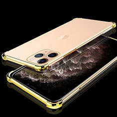 Custodia Silicone Trasparente Ultra Sottile Cover Morbida S05 per Apple iPhone 11 Pro Max Oro