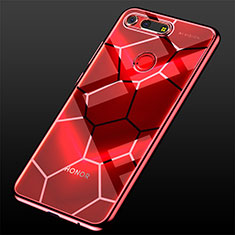 Custodia Silicone Trasparente Ultra Sottile Cover Morbida S05 per Huawei Honor View 20 Rosso