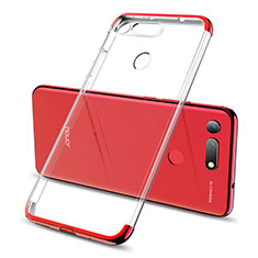 Custodia Silicone Trasparente Ultra Sottile Cover Morbida S06 per Huawei Honor V20 Rosso