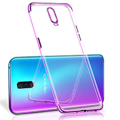 Custodia Silicone Trasparente Ultra Sottile Cover Morbida S06 per Oppo R17 Pro Viola