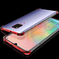 Custodia Silicone Trasparente Ultra Sottile Cover Morbida S07 per Huawei Mate 20 X 5G Rosso