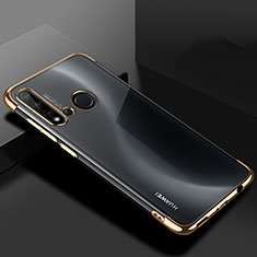 Custodia Silicone Trasparente Ultra Sottile Cover Morbida S07 per Huawei Nova 5i Oro