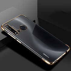 Custodia Silicone Trasparente Ultra Sottile Cover Morbida S07 per Huawei P20 Lite (2019) Oro