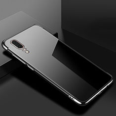 Custodia Silicone Trasparente Ultra Sottile Cover Morbida S07 per Huawei P20 Nero