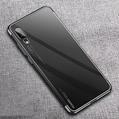 Custodia Silicone Trasparente Ultra Sottile Cover Morbida S08 per Huawei P20 Nero