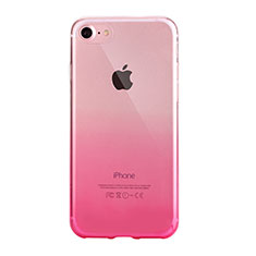 Custodia Silicone Trasparente Ultra Sottile Cover Morbida Sfumato G01 per Apple iPhone 7 Rosa